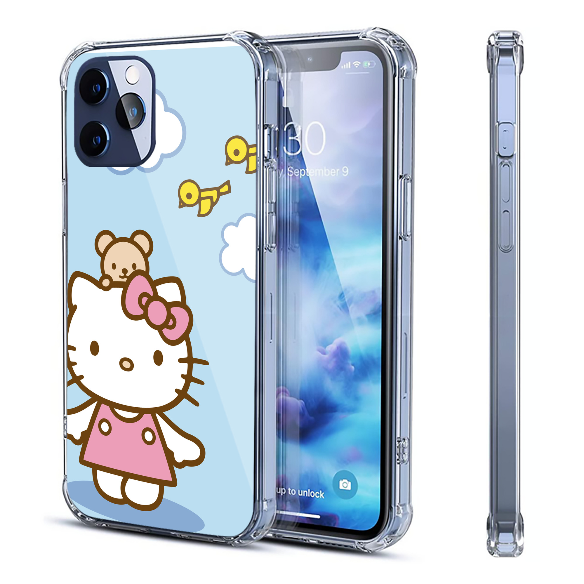 （画像用） Hello Kitty ハローキティ 【iPhone 12シリーズ対応】透明スマホケース（クリアソフトケース）